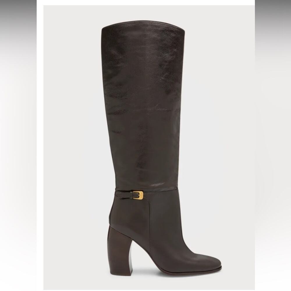 Tory Burch Runway Leather Banana Knee-High Boots